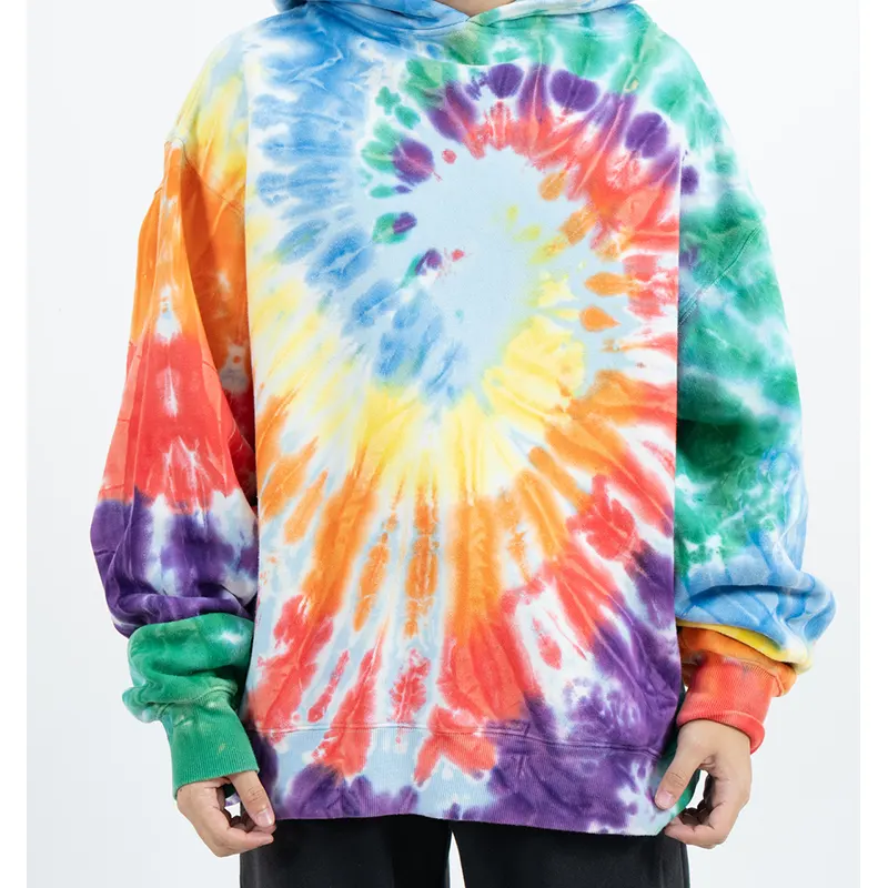 Tie-Dye-Effect Pullover Hoodie